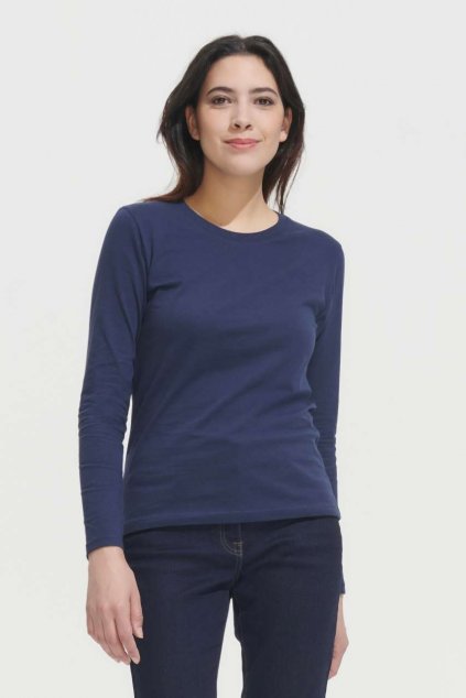 SOL'S <I>IMPERIAL</I> LSL WOMEN - LONG-SLEEVE T-SHIRT Deep Black (Vyberte barvu hlubinná černá, Velikost S)