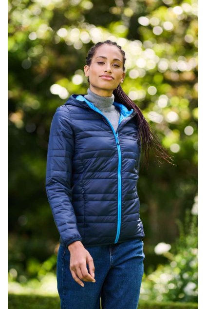 WOMENS HOODED PACKAWAY FIREDOWN JACKET Black/Black (Vyberte barvu černá / černá, Velikost S)