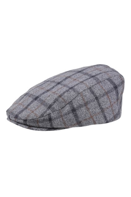 ACRE TWEED-EFFECT FLATCAP Grey Check (Vyberte barvu Grey Check, Velikost L/XL)