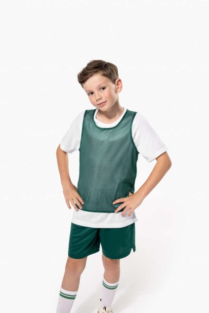 KID'S REVERSIBLE MULTISPORT BIB Fluorescent Yellow/Sporty Royal Blue (Vyberte barvu fluorescenční žlutá / sportovní královská modrá, Velikost 6/10)