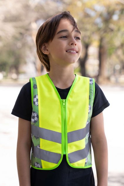 CHILDREN’S SAFETY VEST (CO2 NEUTRAL) - ACTION Hi-Vis Orange/Ice Hockey (Vyberte barvu Hi-Vis Orange/Ice Hockey, Velikost XXS)