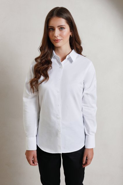 WOMEN'S LONG SLEEVE SIGNATURE OXFORD BLOUSE Light Blue (Vyberte barvu světle modrá, Velikost XS)