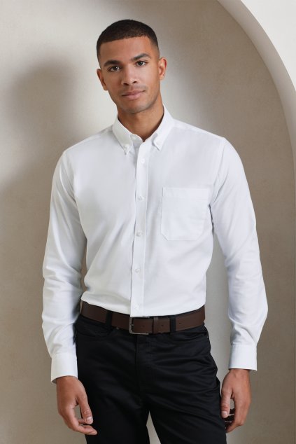 MEN’S LONG SLEEVE SIGNATURE OXFORD SHIRT Light Blue (Vyberte barvu světle modrá, Velikost S)