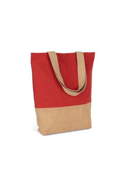 SHOPPING BAG IN COTTON AND BONDED JUTE THREADS Natural (Vyberte barvu přírodní, Velikost U)