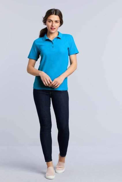 SOFTSTYLE<SUP>®</SUP> LADIES' DOUBLE PIQUÉ POLO White (Vyberte barvu bílá, Velikost S)