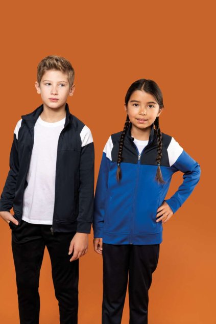 KIDS ZIPPED TRACKSUIT JACKET Sporty Red/Black (Vyberte barvu sportovní červená / černá, Velikost 4/6)
