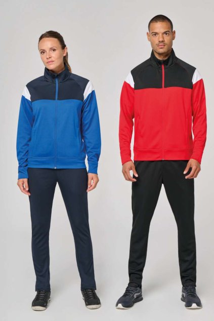 ADULT ZIPPED TRACKSUIT JACKET Sporty Red/Black (Vyberte barvu sportovní červená / černá, Velikost XS)