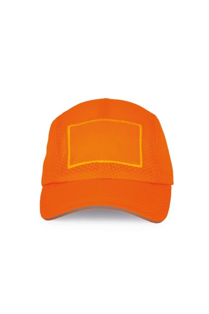 6-PANEL CAP WITH PATCH Fluorescent Orange (Vyberte barvu fluorescenční oranžová, Velikost U)