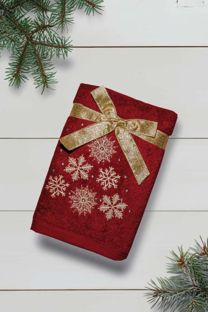OLIMA CHRISTMAS TOWEL - SNOWFLAKES I White (Vyberte barvu bílá, Velikost 45X70)