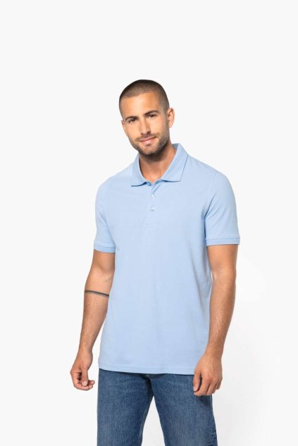 MEN'S SHORT-SLEEVED PIQUÉ POLO SHIRT Black (Vyberte barvu černá, Velikost M)