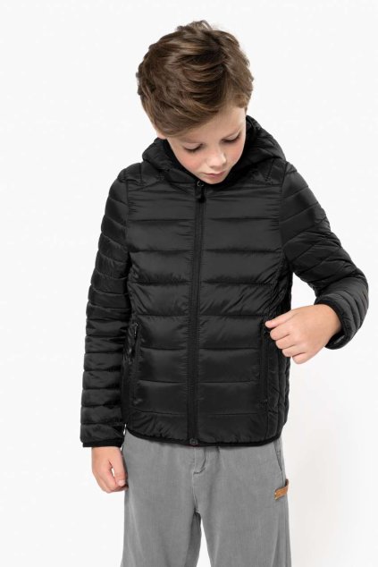 KIDS' LIGHTWEIGHT HOODED PADDED JACKET Light Royal Blue (Vyberte barvu světle královská modrá, Velikost 6/8)