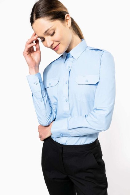 LADIES’ LONG-SLEEVED PILOT SHIRT White (Vyberte barvu bílá, Velikost S)