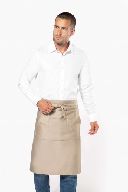 POLYCOTTON LONG APRON Beige (Vyberte barvu béžová, Velikost U)