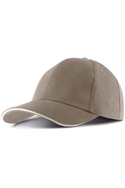 ORLANDO KIDS - KIDS' 6 PANELS CAP Beige/White (Vyberte barvu béžová / bílá, Velikost U)