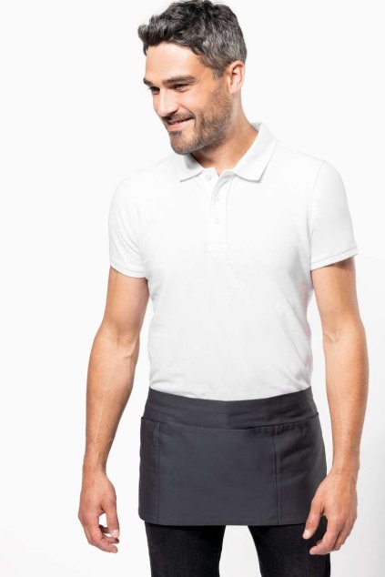 COTTON SHORT APRON Black (Vyberte barvu černá, Velikost U)