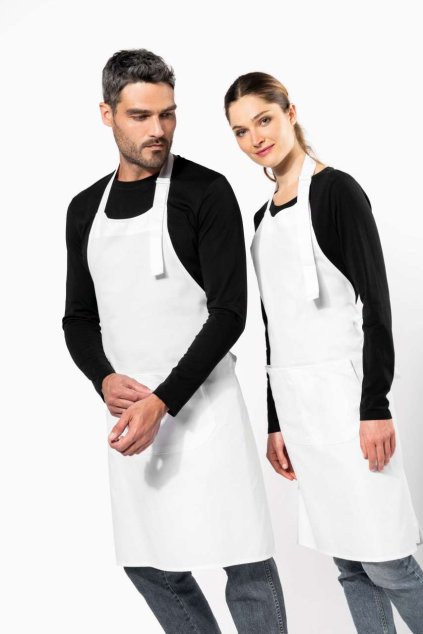 POLYCOTTON APRON HIGH-TEMPERATURE WASHABLE Black (Vyberte barvu černá, Velikost U)