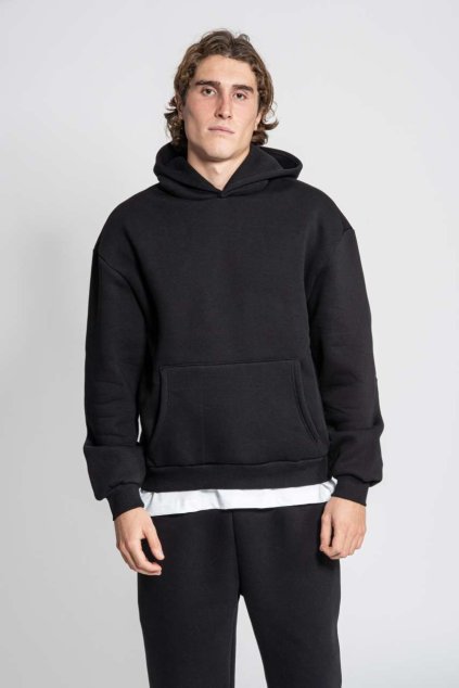 BOXY - SOFT HOODED SWEATSHIRT Black (Vyberte barvu černá, Velikost XS)
