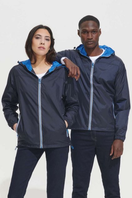 SOL'S SKATE - UNISEX LINED WINDBREAKER Camo/Royal blue (Vyberte barvu kamufláž hnědá / královská modrá, Velikost XS)