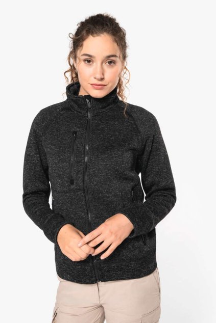 LADIES' FULL ZIP HEATHER JACKET Dark Grey Melange (Vyberte barvu tmavě šedý melír, Velikost XS)