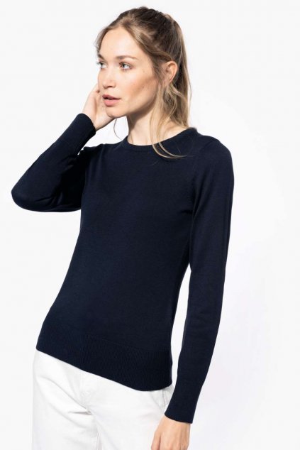 LADIES' CREW NECK JUMPER Black (Vyberte barvu černá, Velikost 3XL)