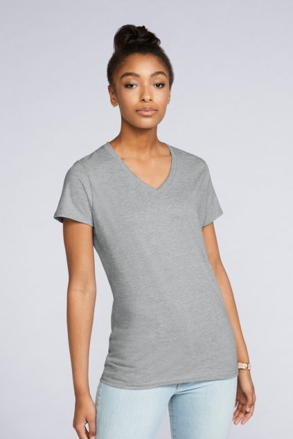 PREMIUM COTTON<SUP>®</SUP> LADIES' V-NECK T-SHIRT White (Vyberte barvu bílá, Velikost S)