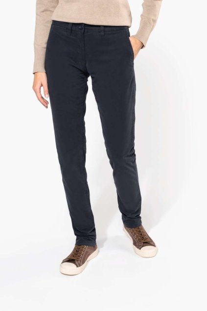 LADIES' CHINO TROUSERS Beige (Vyberte barvu béžová, Velikost 34)