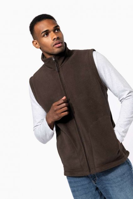 LUCA - MEN'S MICROFLEECE GILET Beige (Vyberte barvu béžová, Velikost 2XL)