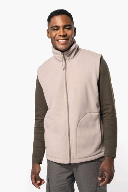 LUCA - MEN'S MICROFLEECE GILET Beige (Vyberte barvu béžová, Velikost 2XL)