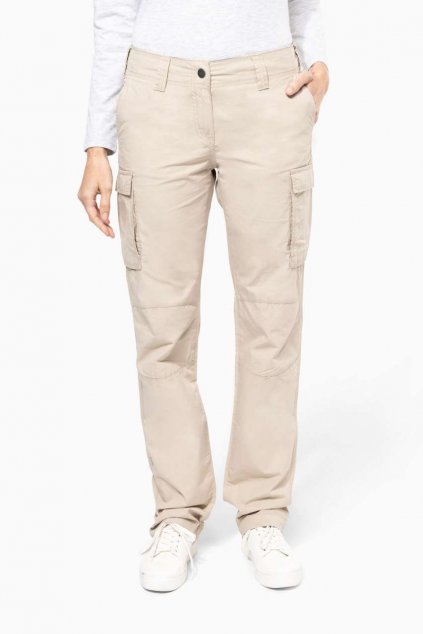 LADIES' LIGHTWEIGHT MULTIPOCKET TROUSERS Beige (Vyberte barvu béžová, Velikost 34)