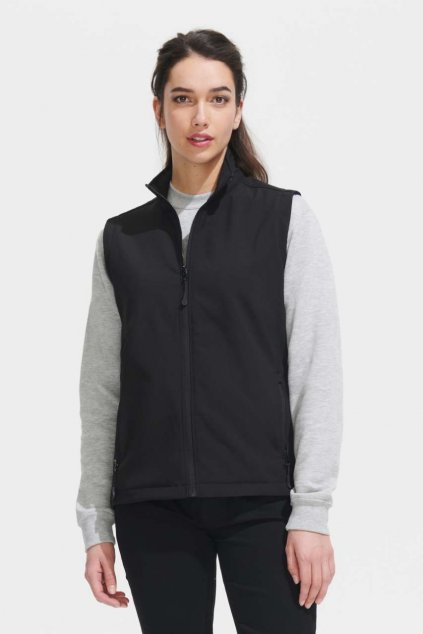 SOL'S RACE BW WOMEN - SOFTSHELL BODYWARMER Black (Vyberte barvu černá, Velikost S)