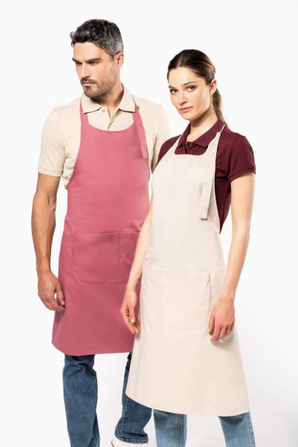COTTON APRON WITH POCKET Beige (Vyberte barvu béžová, Velikost U)