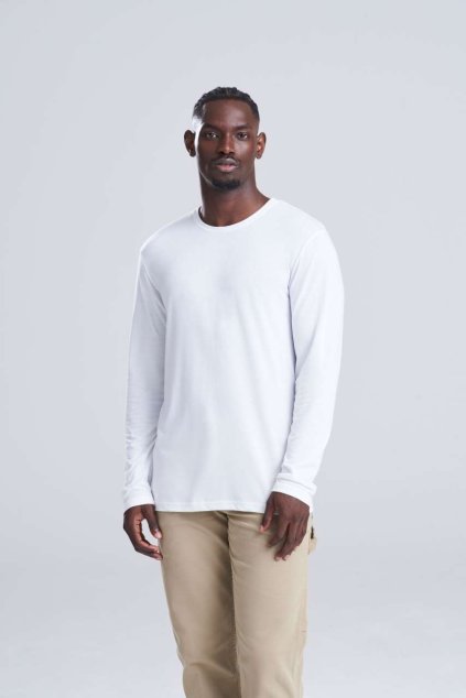 LONG SLEEVE TRI-BLEND T Heather Grey (Vyberte barvu šedá žíhaná, Velikost S)