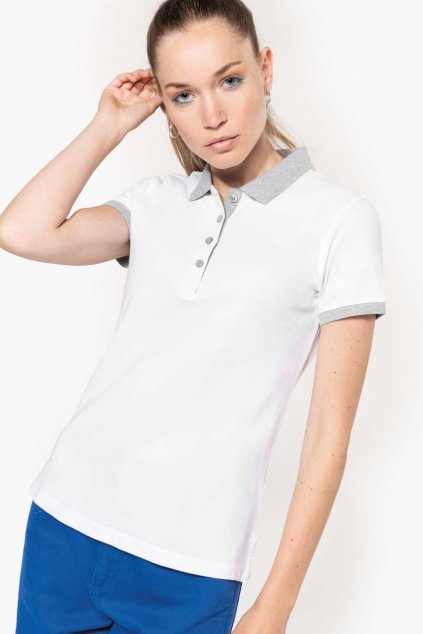 LADIES’ TWO-TONE PIQUÉ POLO SHIRT Red/Black (Vyberte barvu červená / černá, Velikost XS)