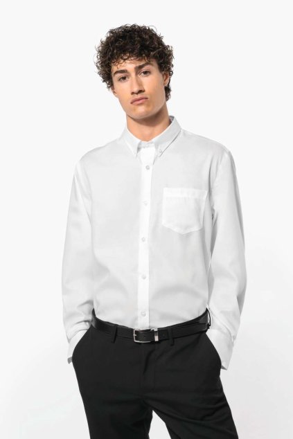 MEN’S LONG-SLEEVED NON-IRON SHIRT White (Vyberte barvu bílá, Velikost S)