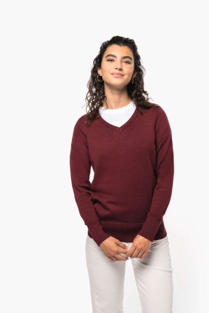 LADIES' V-NECK JUMPER Black (Vyberte barvu černá, Velikost 3XL)