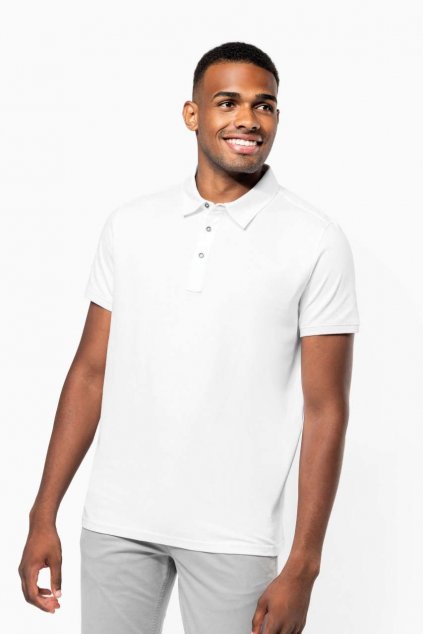 MEN'S SHORT SLEEVED JERSEY POLO SHIRT Black (Vyberte barvu černá, Velikost S)