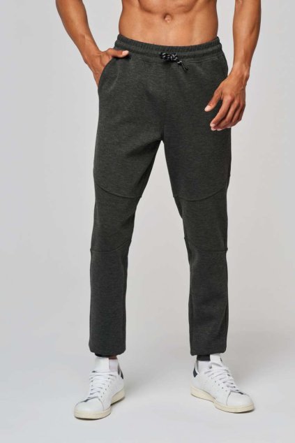 MEN'S TROUSERS Deep Grey Heather (Vyberte barvu hlubinná šedá žíhaná, Velikost S)
