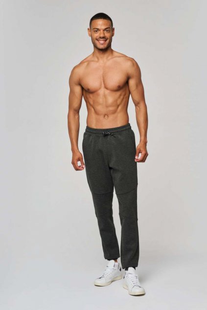 MEN'S TROUSERS Deep Grey Heather (Vyberte barvu hlubinná šedá žíhaná, Velikost S)