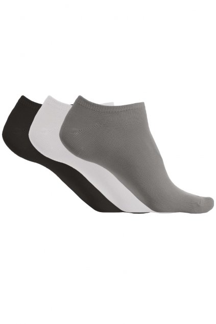 MICROFIBRE TRAINER SOCKS - PACK OF 3 PAIRS Storm Grey/White/Black (Vyberte barvu šedá bouře / bílá / černá, Velikost 35/38)