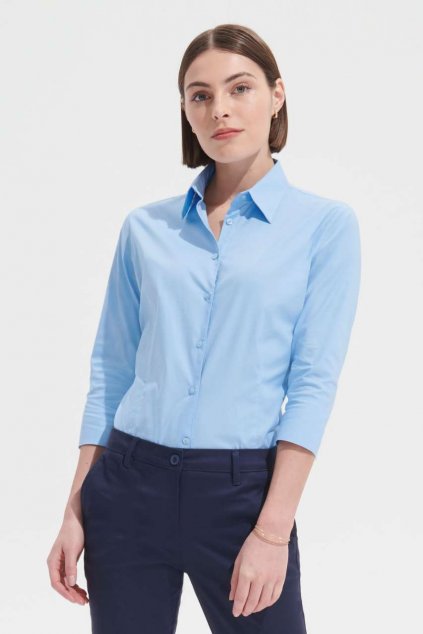 SOL'S EFFECT - 3/4 SLEEVE STRETCH WOMEN'S SHIRT Black (Vyberte barvu černá, Velikost L)