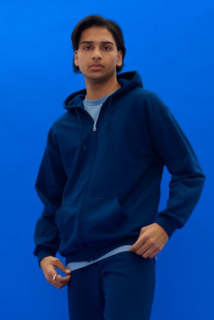 HEAVY BLEND™ ADULT FULL ZIP HOODED SWEATSHIRT Ash (Vyberte barvu popelová šedá, Velikost 2XL)