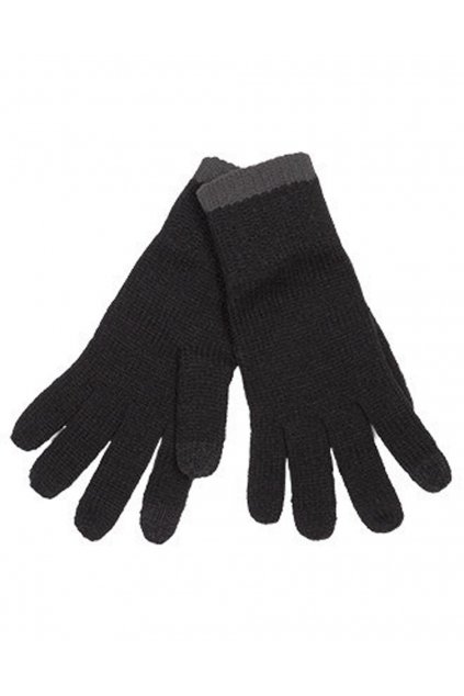 TOUCH SCREEN KNITTED GLOVES Black/Dark Grey (Vyberte barvu černá / tmavě šedá, Velikost S/M)