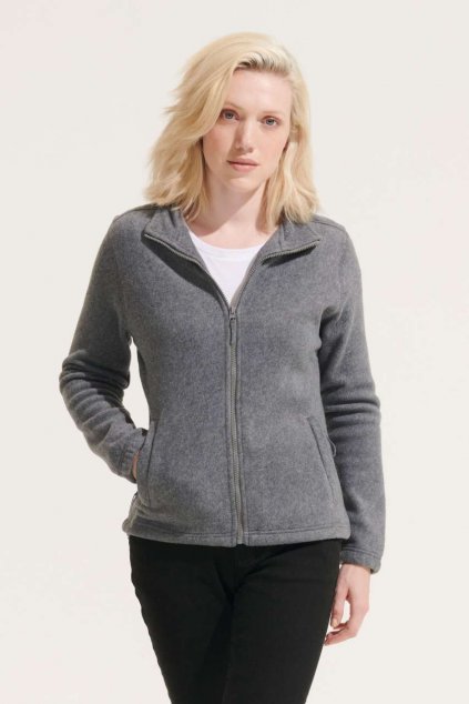 SOL'S NORTH WOMEN - ZIPPED FLEECE JACKET Black (Vyberte barvu černá, Velikost 2XL)