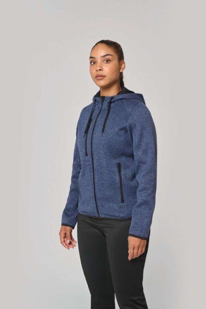 LADIES’ HEATHER HOODED JACKET Light Grey Mélange (Vyberte barvu světle šedý melír, Velikost S)