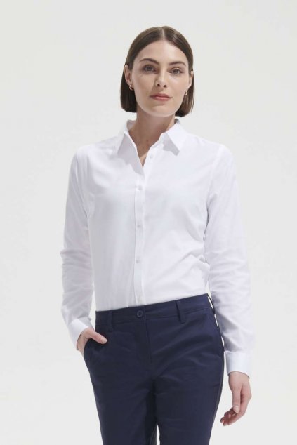 SOL'S BRODY WOMEN - HERRINGBONE SHIRT White (Vyberte barvu bílá, Velikost XS)