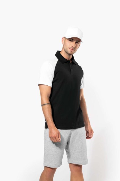 BASEBALL - SHORT-SLEEVED POLO SHIRT Black/Red (Vyberte barvu černá / červená, Velikost 2XL)