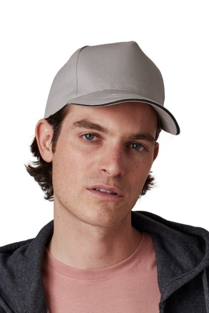 SANDWICH PEAK CAP - 5 PANELS Black/White (Vyberte barvu černá / bílá, Velikost U)
