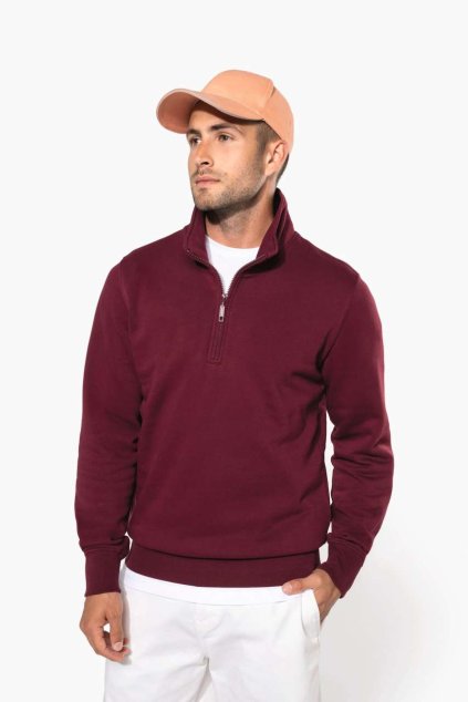 ZIPPED NECK SWEATSHIRT Black (Vyberte barvu černá, Velikost XS)