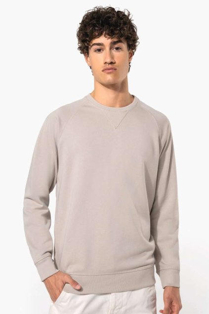 MEN'S ORGANIC COTTON CREW NECK RAGLAN SLEEVE SWEATSHIRT Black (Vyberte barvu černá, Velikost M)