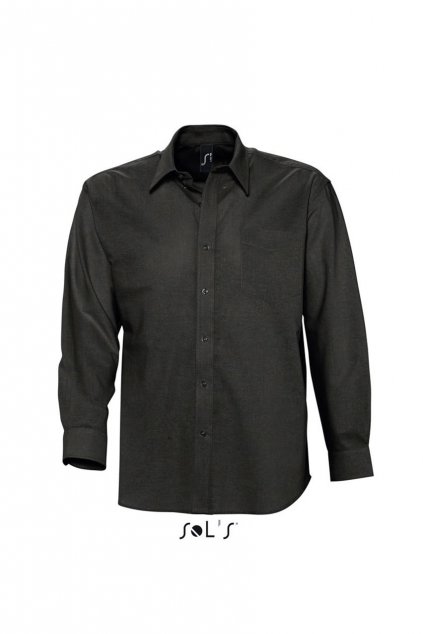 SOL'S BOSTON - LONG SLEEVE OXFORD MEN'S SHIRT Black (Vyberte barvu černá, Velikost 2XL)